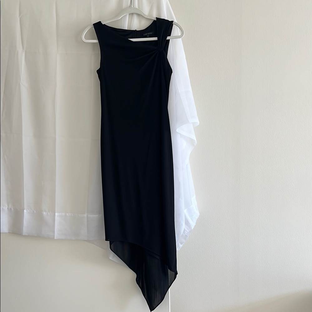 David Meister Black Asymmetrical Cocktail Dress